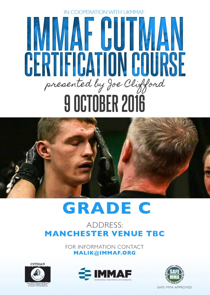 IMMAF & UKMMAF PRESENT ACCREDITED INTRODUCTORY CUTMAN COURSE IN MANCHESTER WITH JOE CLIFFORD
